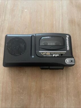 Panasonic Black Microcassette Voice Recorder with VAS Fast Playback
